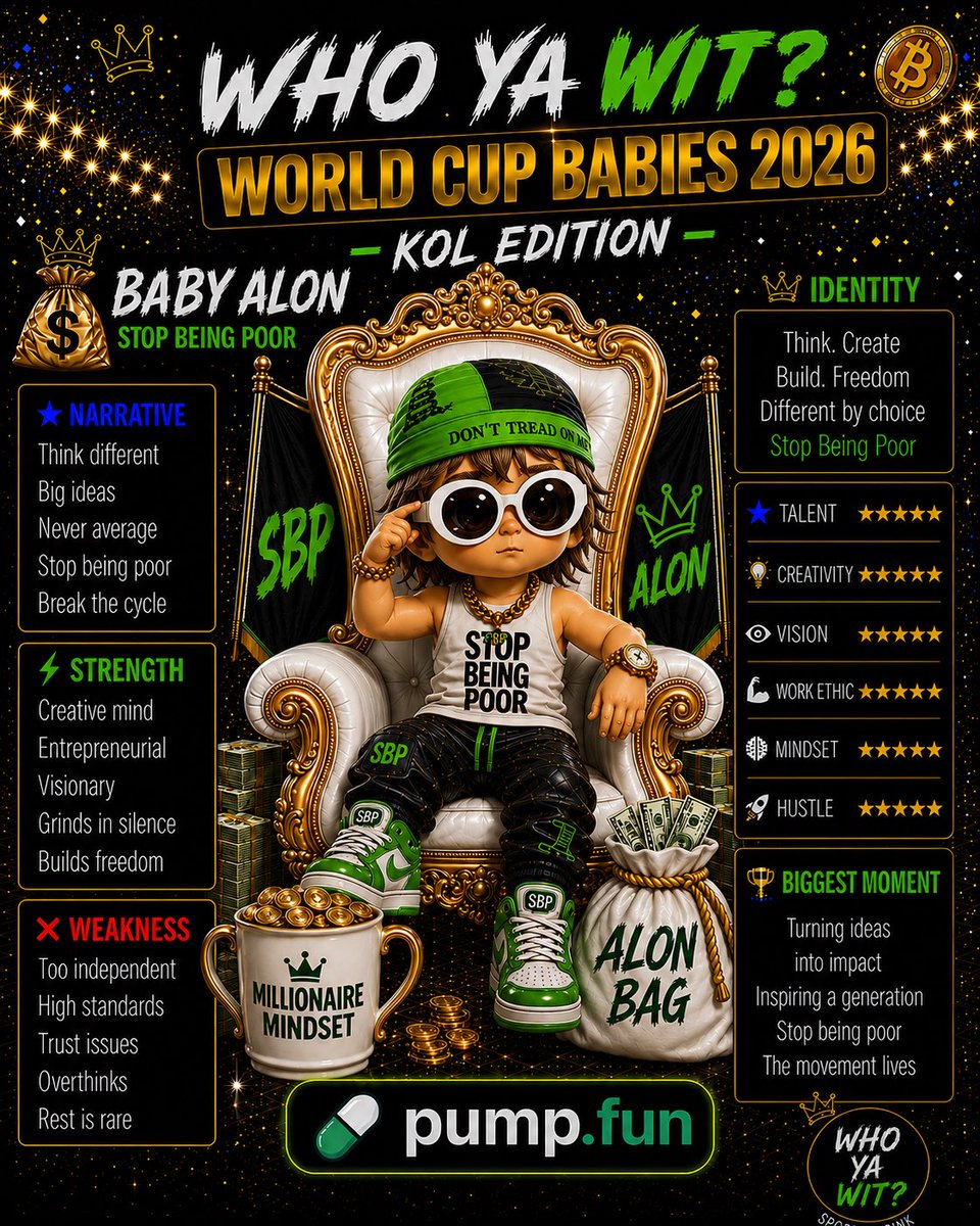 DaRealQueenB77's tweet photo. Sir @a1lon9 Welcome to World Cup Babies 2026 (KOL EDITION) Hope you like your baby..50% of creator rewards goes to charity!  Check us out. Solid ecosystem project! @Pablo_cro @CryptoYeezussss @YONWORLD7 @blknoiz06 @poe_real69 @souljaboy @Ga__ke @MrWhale @mrbenbillions 

https://t.co/OwfH0XgpJa

Gw9VpPYe4NWTXRvsQ5He62rwRHzuxuNqEzD4vC71pump