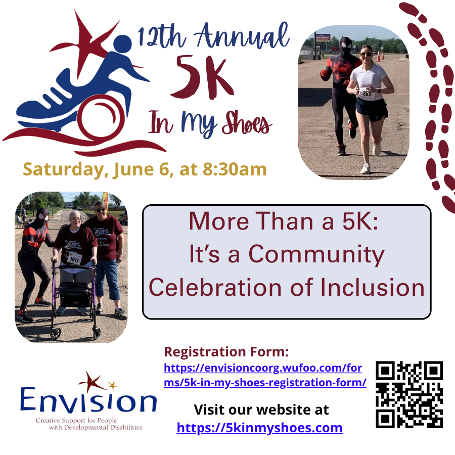 EnvisionCoOrg's tweet photo. Have you registered? Spread the word, invite your friends, and help us reach our goal of 225 participants! The 12th Annual 5K In My Shoes is more than a race. We are also delighted to have our special guest appearance again this year! Visit our website
https://t.co/Q0KrNHx5m1 https://t.co/BCn6GEppuU