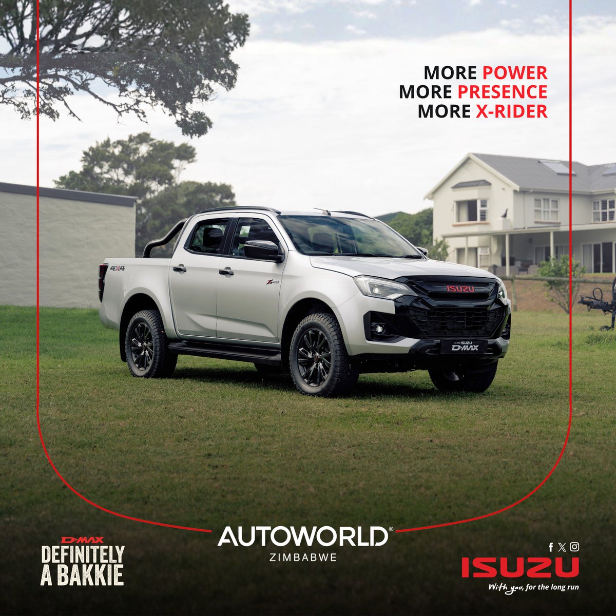 AutoworldZ's tweet photo. 🔥 More power. More presence. More X-Rider.

The wait is over. The new Isuzu D-MAX X-Rider is now available with the legendary 3.0L turbo diesel engine. 💪

📲 WhatsApp: https://t.co/igy7M1qo25
🌐 https://t.co/zxSdTqNctl
Definitely a Bakkie. https://t.co/bUI3YsPfo8