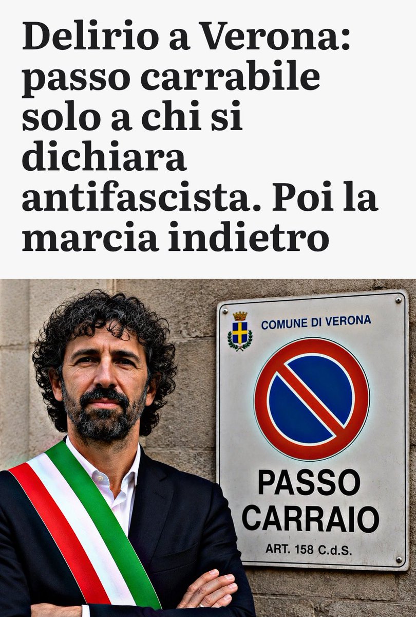 avila92796's tweet photo. "Il Comune imponeva la clausola anche per i permessi davanti casa. Poi il passo indietro: Palazzo Barbieri ammette l’eccesso e promette la correzione del regolamento."

Illustre sindaco, ma queste genialità le vengono prima di addormentarsi oppure al mattino appena sveglio? https://t.co/917WW73qm3