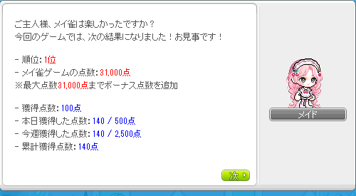 Maplehonebone's tweet photo. １位とっても１００点しかもらえないのか～ https://t.co/8EVQZxmWgV