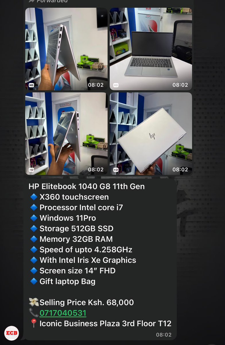 Newtonnizzoh's tweet photo. Business twitter, what are you selling today we support you?

ECB Technologies is your number one plug for computer related products, from laptops, desktops, monitors, printers, projectors etc.

We're located at Iconic Business Plaza 3rd Floor T12.

Contact 0717040531. https://t.co/3RDnBiHzym
