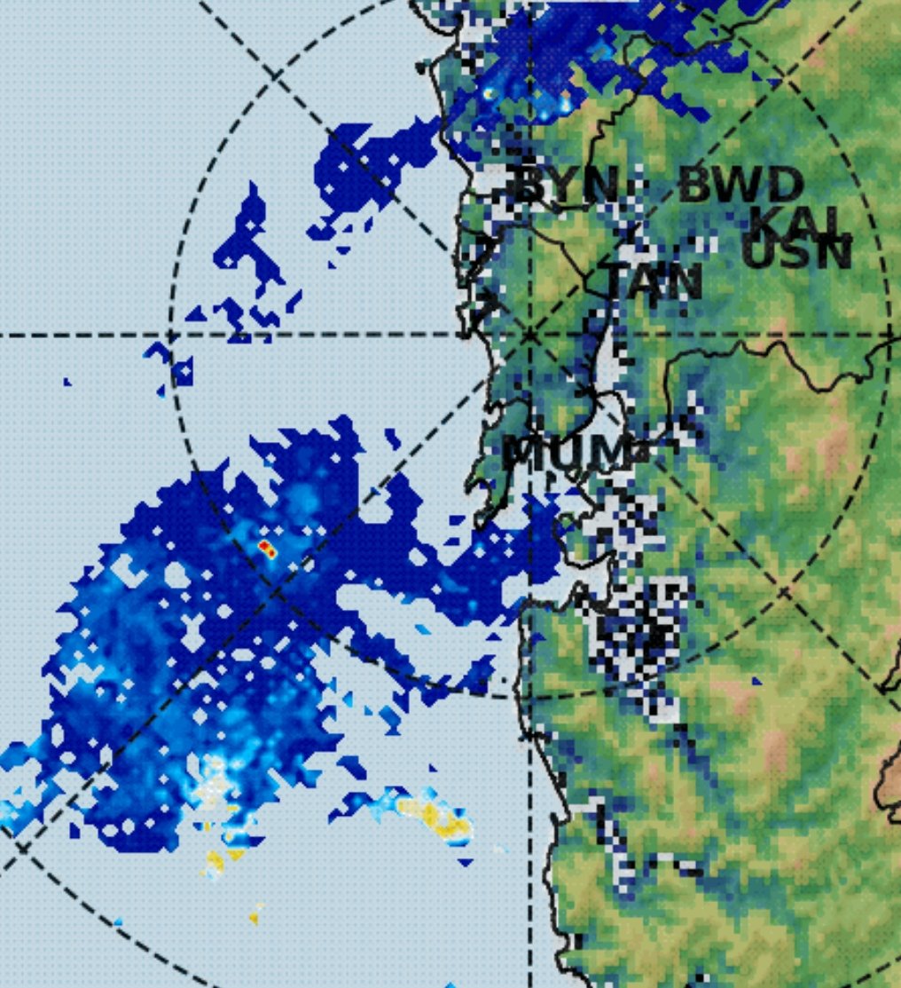 Parth_GPT's tweet photo. #Mumbai
#Nowcast🌧️

System heading towards #SoBo and south Western Suburbs.

Rain possible in next 30 mins over South Mumbai https://t.co/UoMtCtbTGn