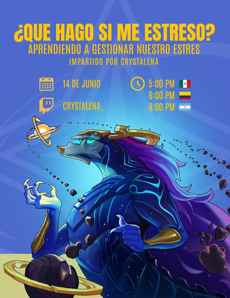 _crystalena_'s tweet photo. Hola! 
¿El competitivo te abruma? ¿o crear contenido? ¿o ser adulto chiquito? 
No importa :D Vamos a aprender a gestionar nuestro estres. 

Nos vemos el 14 de junio a las 5:00 mx en mi tuich https://t.co/fwZVyCtYdP