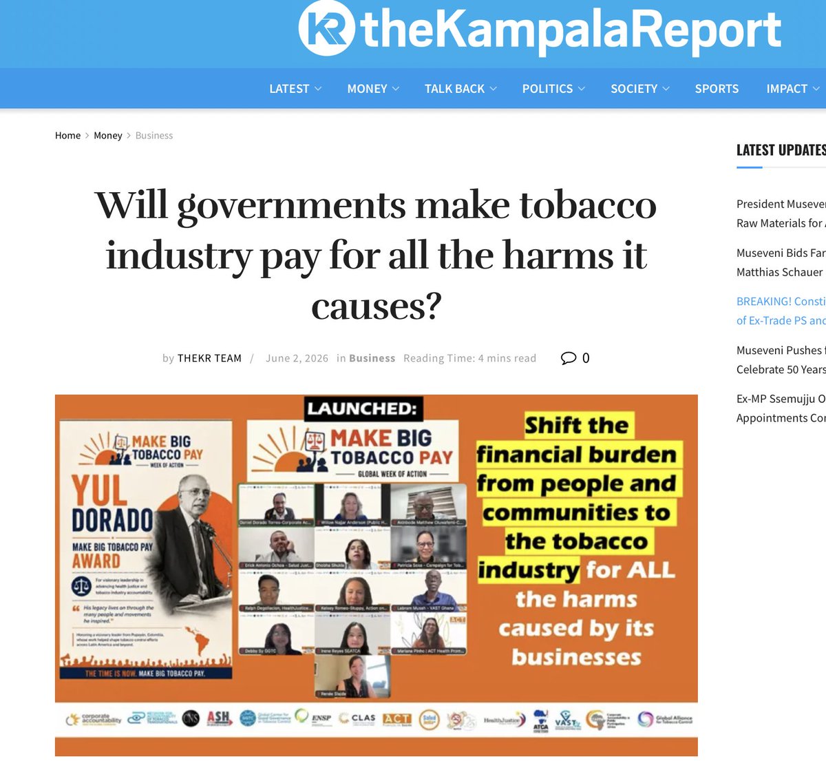cns_health's tweet photo. #PublishedToday
Read why 👉Global Week of Action to #MakeBigTobaccoPay 👈 is so critically imp. to save lives & our planet
Insights: @danieldorado05 @StopCorpAbuse & other experts
✅The Kampala Report, Uganda
https://t.co/nMSrB0LImL
✅CNS
https://t.co/QRX0PvENc4 https://t.co/wG71n75sre