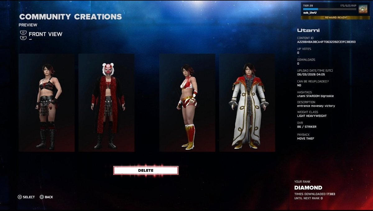 gallo41125's tweet photo. Hi, Utami Hayashishita #CAW.
Includes entrance, moveset and victory, hope you like it.
#utami, #stardom, #bigrookie
#wwe2k26
#marigold
#WIP https://t.co/uZ4Aitu2w8