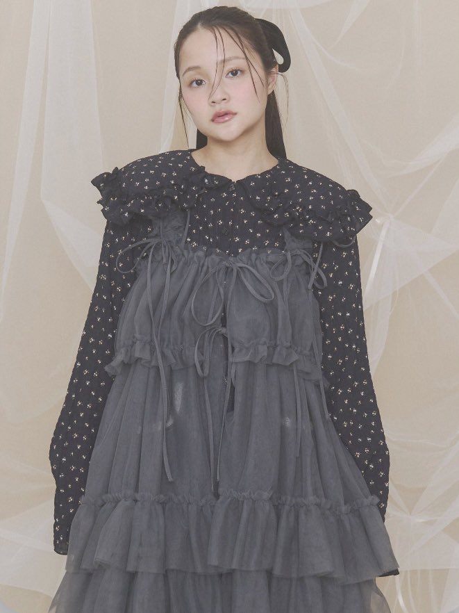 merry jenny ハーネス　グレー ▷新作情報 チュールフリルロングハーネス ￥12,100円(税込) オフ