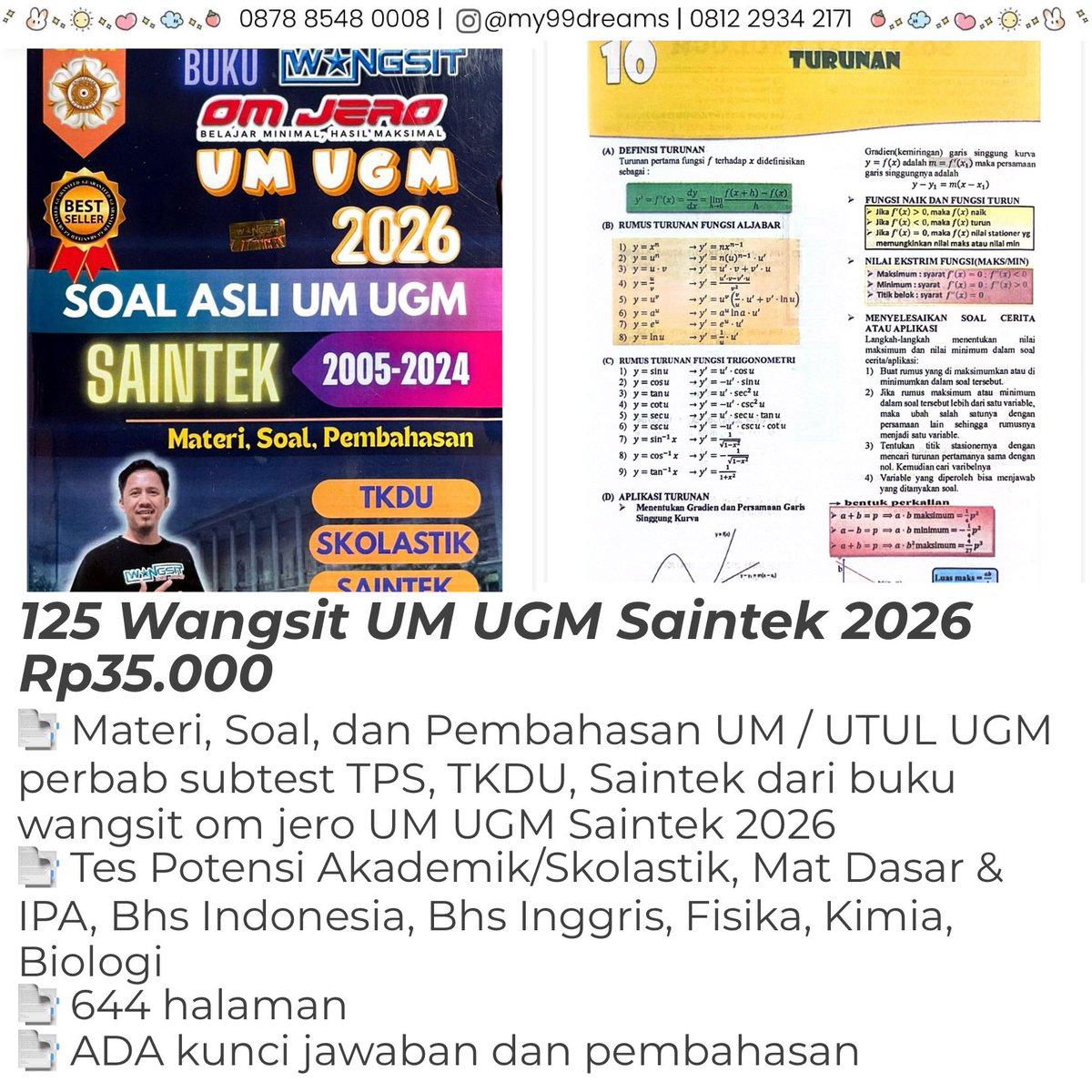 modulmurah's tweet photo. bingung belajar UTUL UGM, SIMAK UI, SSU ITB, dan UM Undip dari mana?

butuh materi lengkap dan latihan soal?
aku ada bukunya, langsung wa ➡️ https://t.co/W2gziICOj3

t wts jual wtb kedokteran teknik matematika fisika kimia biologi ekonomi sosiologi geografi sejarah pdf drive link https://t.co/Jp6v57VW2K