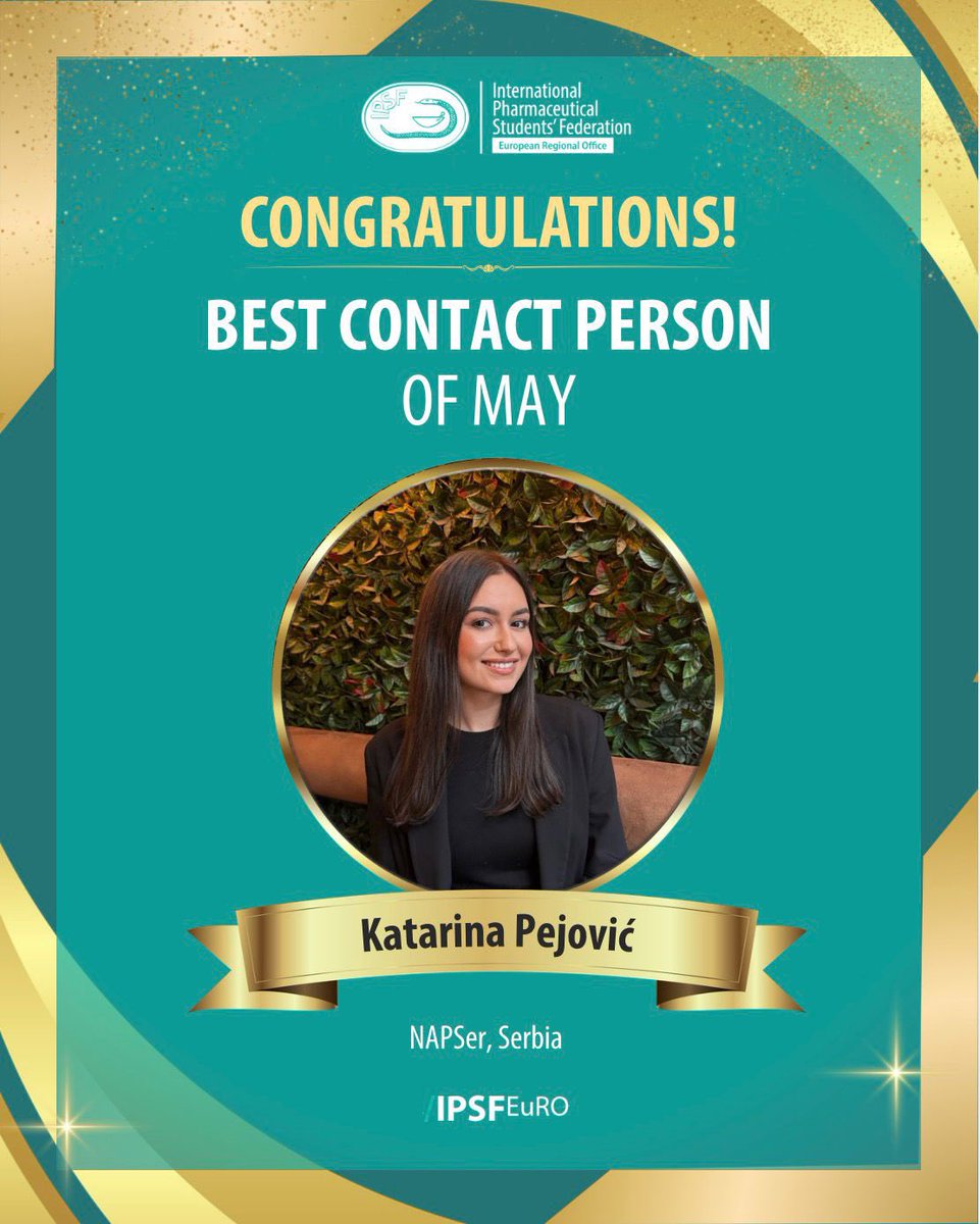 IPSFeuro's tweet photo. 🌟 Congratulations to Katarina Pejović (NAPSer, Serbia) on being named IPSF EuRO’s Best Contact Person of the Month for May! 🎉

Thank you for your dedication, strong communication, and commitment to strengthening engagement across our region. https://t.co/CGFDwtDbJD