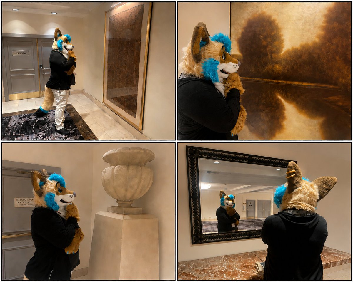 Salty_Old_Yote's tweet photo. Sometimes you just need to take a look at things from a different perspective. Happy #FursuitFriday everyone!
#2SF https://t.co/Sdu1dbksKA