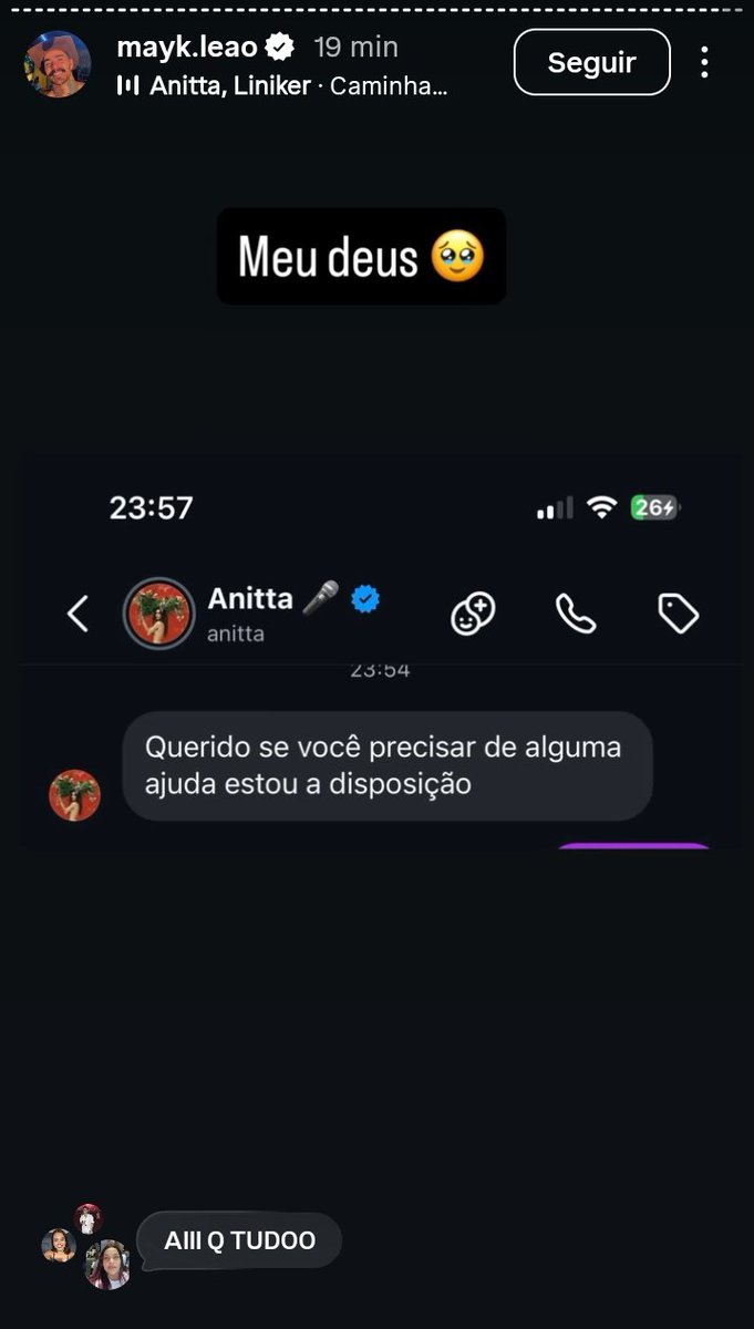 updatecultura's tweet photo. RAINHA! Anitta demonstra apoio ao Mayk Leão, o menino que FILMOU o OVNI. https://t.co/dhy8B3WqHJ