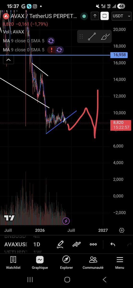cryplolo's tweet photo. @fakenine_ @YArdalanG Y’a jamais de derive , les structures sont toujours respecter , si sa change de chemin c’est que le chart t’as montrer autres chose que t’as pas vue  exemple sur AVAX on peut croire que ca va descendre jusquau "Bas" mais plus il dure ici et plus on a de chance pour celui la.. https://t.co/dpFjZbCT7o