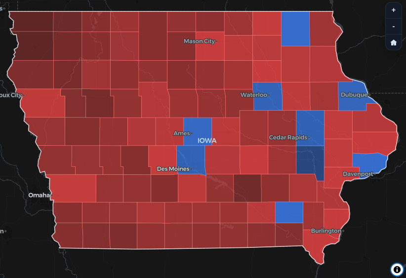 civicapi's tweet photo. Iowa Primary Composition (US Senate)

- 🔴 Republicans - 207,223 (51.8%)
- 🔵 Democrats - 192,612 (48.2%) https://t.co/RFEWLVlmMx