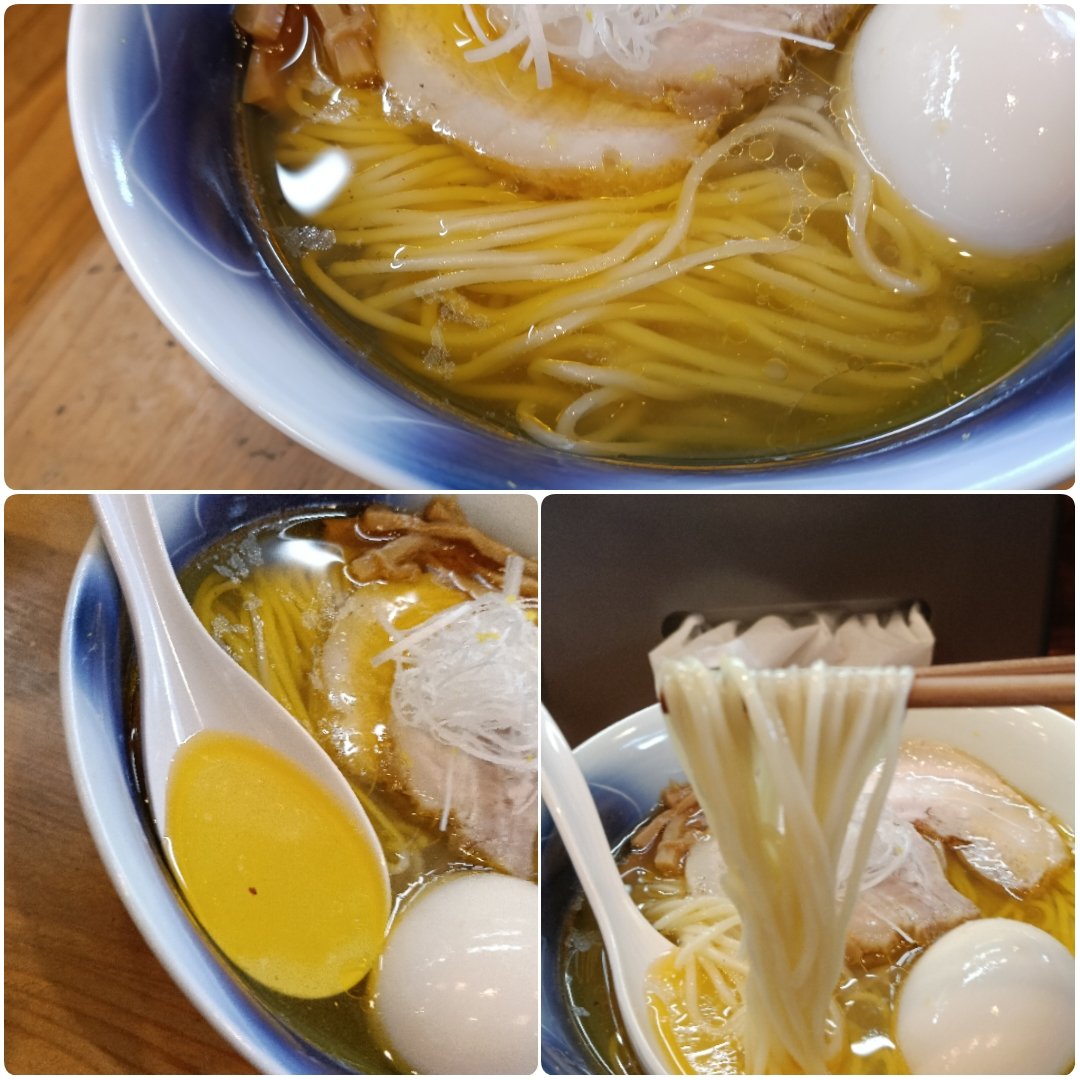 ike3desu4's tweet photo. #限定 約60杯
#梅山ノ塩 🐷🍜
#高砂の夕日 #味玉 🥚トッピング
😋👍

キラキラ✨美しいスープに、しっかり🐷が居た🤣😂😅
チャーシューの脂が溶け出したスープ旨っ😍🤩
しなやか細麺も好みで旨い🙆

塩分チャージ🆗

やっちまったよ全汁寸前😅
お腹ぱんちくりん🤗

#今日の出来事ではない
#麺屋Smile https://t.co/ZAppJgR1A5