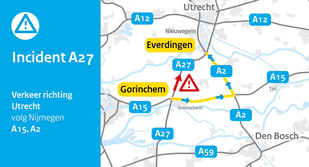 Ongeval op de A27 bij Lexmond
