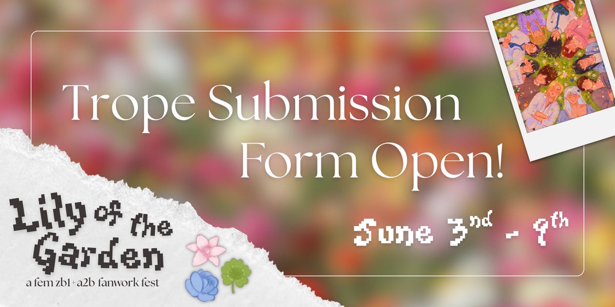 lilyotgfest's tweet photo. got a trope, setting, or genre you'd love to see in the fest? 👀 trope submissions are now open! form is open until june 9, 11:59pm kst 🌟 

🔗 https://t.co/KawFqY9SH4 https://t.co/T0iZHJ99ot