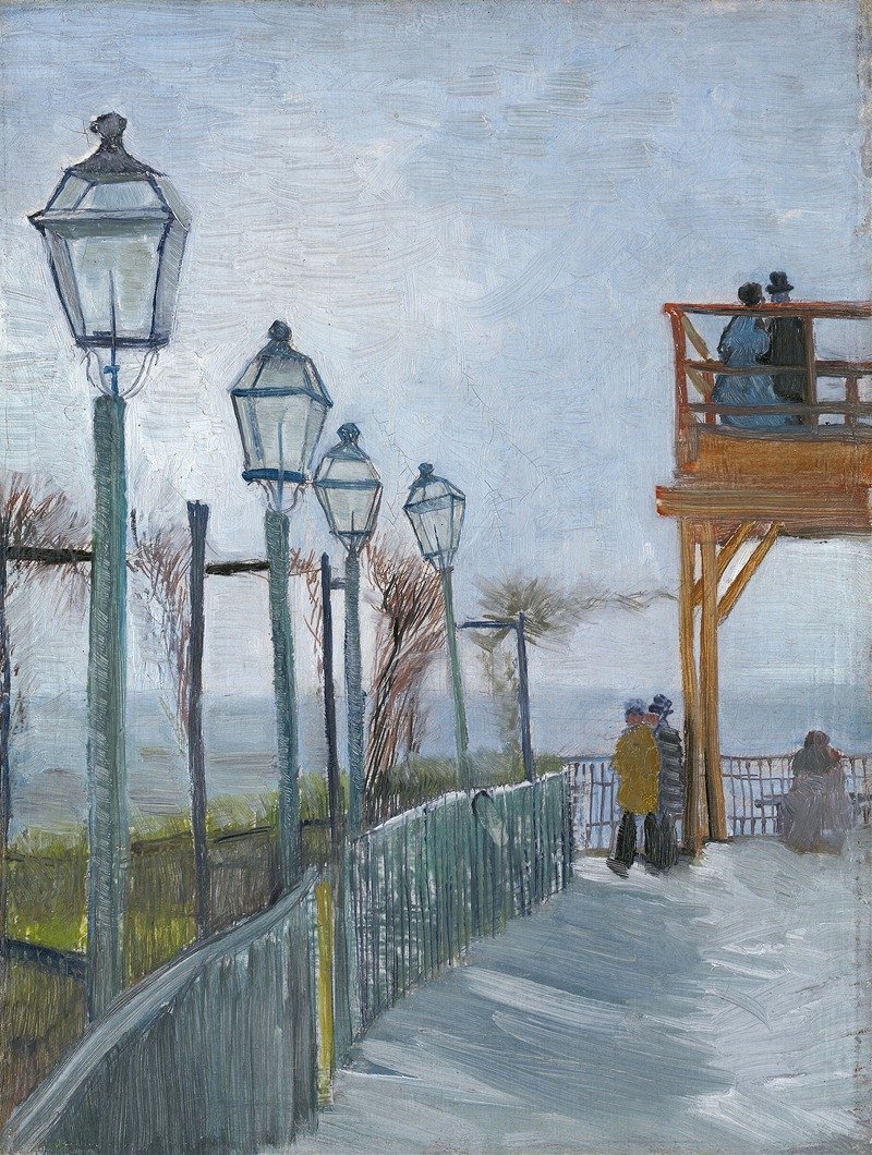 pantomathwar's tweet photo. Terrace and Observation Deck at the Moulin de Blute-Fin, Montmartre (early 1887),Vincent van Gogh https://t.co/tY0CkYnHyD