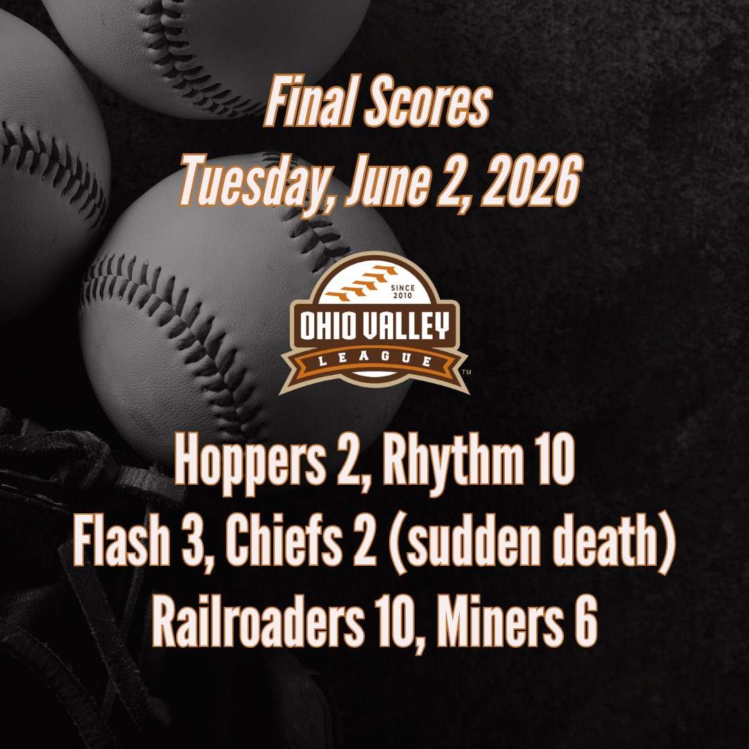 OVLBaseball's tweet photo. Final scores from Tuesday night! https://t.co/lIwdn1N4g0