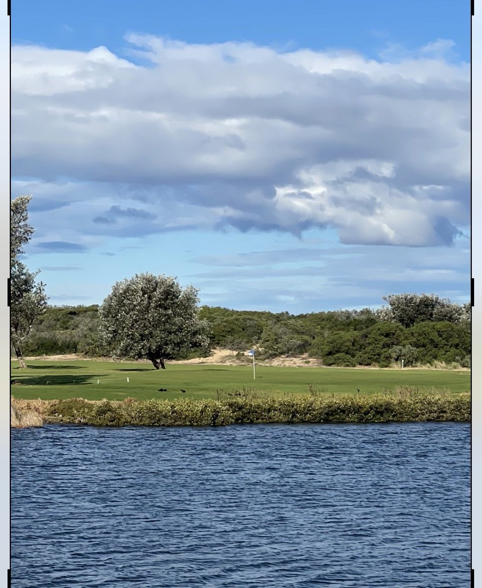 mikeclaytongolf's tweet photo. Holes that aren’t holes. 11 green at Lakes Entrance (far east Victoria) to 1 green. 170y. https://t.co/lcdQyRnWnJ