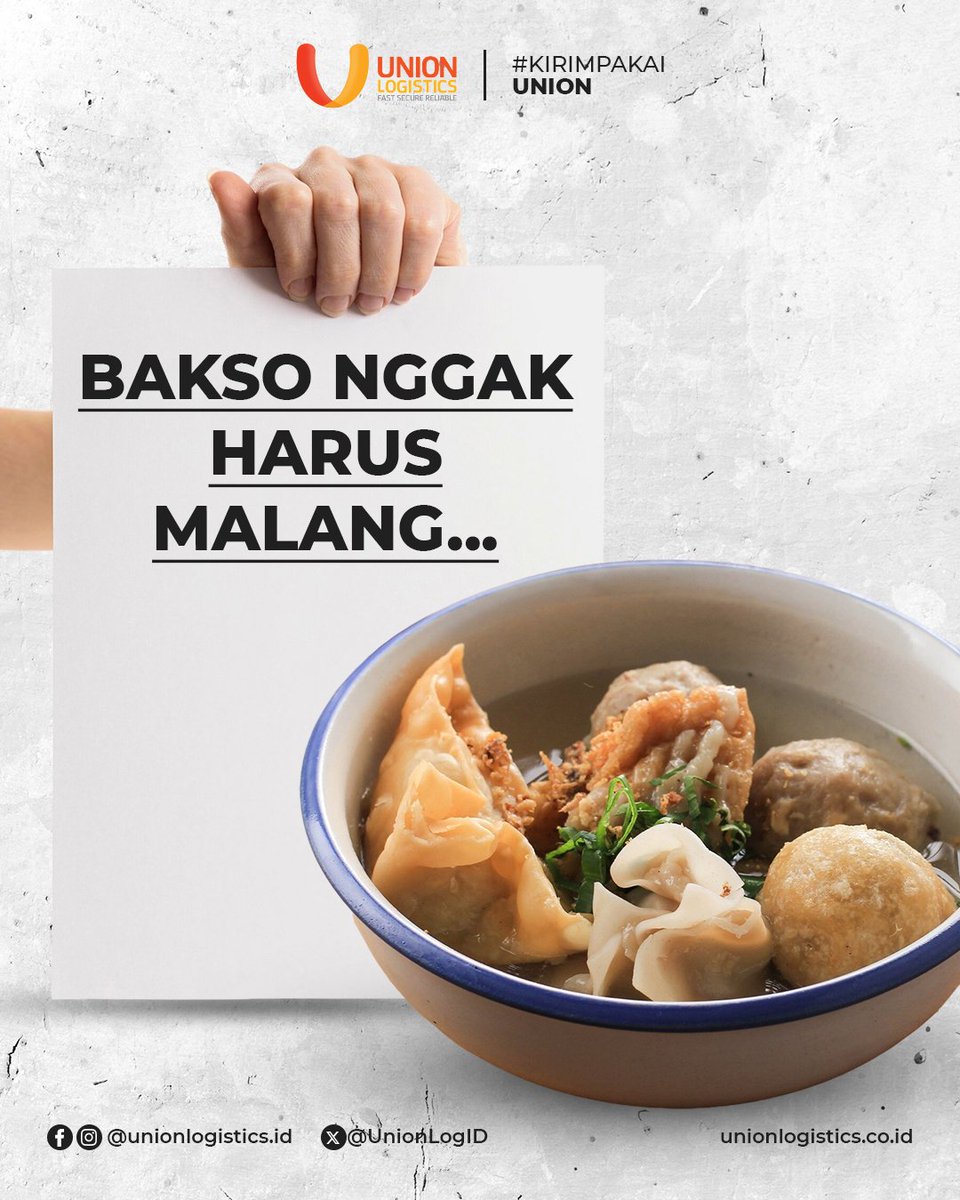UnionLogID's tweet photo. Kalau makanan daerah nggak harus di tempat asalnya, Tapi kalau urusan kirim barang ke daerah-daerah harus pakai Union Logistics.

Biar pengirimanya cepat sampai tujuan, dibantu customer service yang ramah dan solutif sampai di tujuan, dan kamu tinggal terima beres tanpa ribet. https://t.co/xvNljAYXi6
