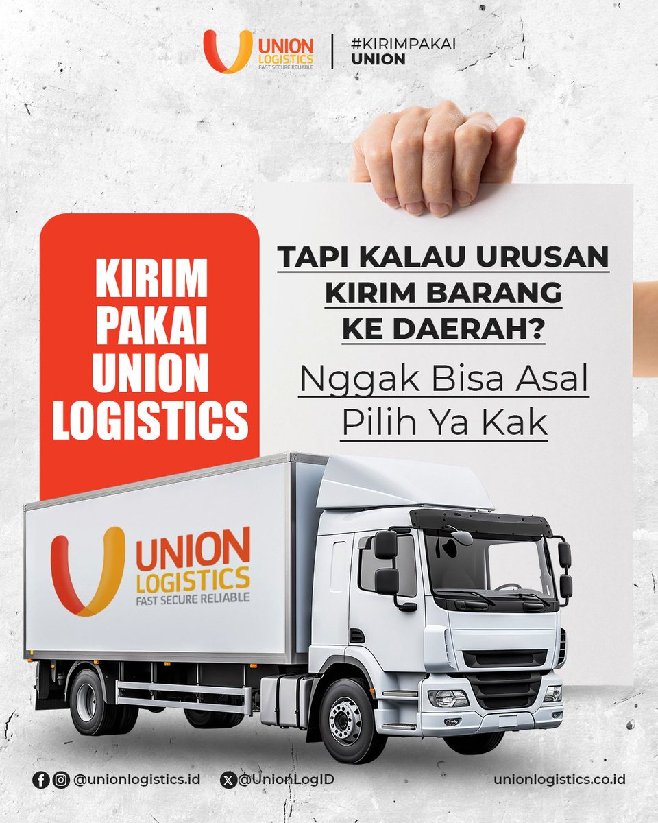 UnionLogID's tweet photo. Kalau makanan daerah nggak harus di tempat asalnya, Tapi kalau urusan kirim barang ke daerah-daerah harus pakai Union Logistics.

Biar pengirimanya cepat sampai tujuan, dibantu customer service yang ramah dan solutif sampai di tujuan, dan kamu tinggal terima beres tanpa ribet. https://t.co/xvNljAYXi6