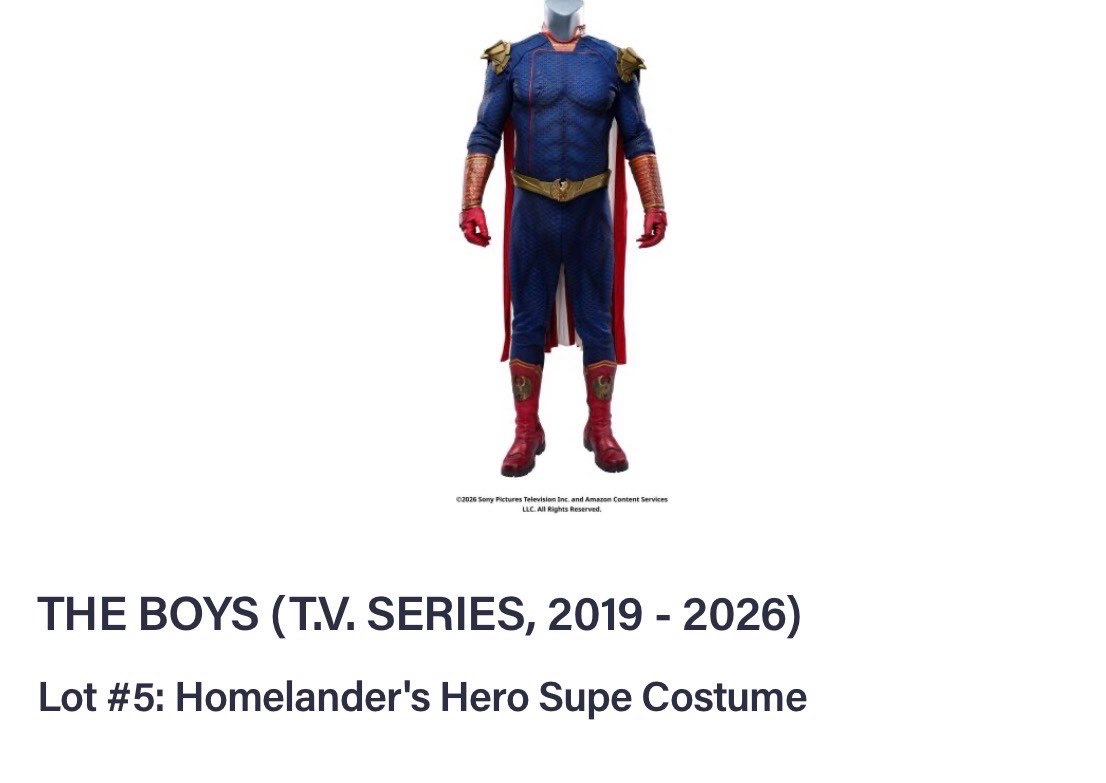 TheBoysOOCC's tweet photo. Homelanders suit is now being priced at $5,000,000 in less than just 24 hours of the Auction went live. #TheBoys https://t.co/RRNQta4KW5