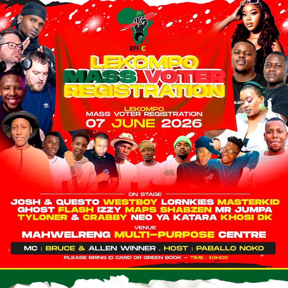 MapulaMokgosang's tweet photo. #RegisterToVoteEFF
#EFFTurns13 https://t.co/pTT2UfCNxH