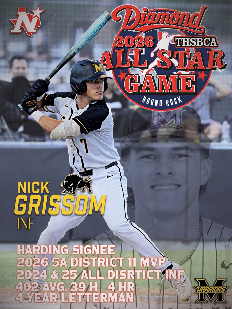 nickgrissom_45's tweet photo. ✅5A District 11 MVP
✅All State All Star Game Selection

Can’t wait to go compete in RoundRock @THSBCA All Star Game! 

@Zach_Beasley27 @rlbonesio @DBatUNITED2026 @dannyflo51x @zackhoney10 https://t.co/i6oYWz1ggG