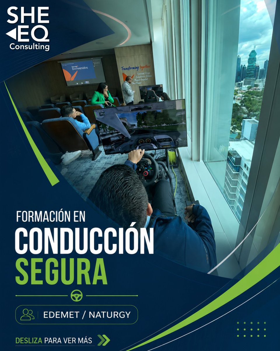 sheeqconsulting's tweet photo. 🚗🛣️ Formación en Conducción Segura para EDEMET / Naturgy – Personal de Metro.

Reforzamos prevención vial, toma de decisiones e identificación de riesgos con práctica en simulador de manejo.

📞 6150-1168
#SHEEQConsulting https://t.co/o3Vm2XRtGV