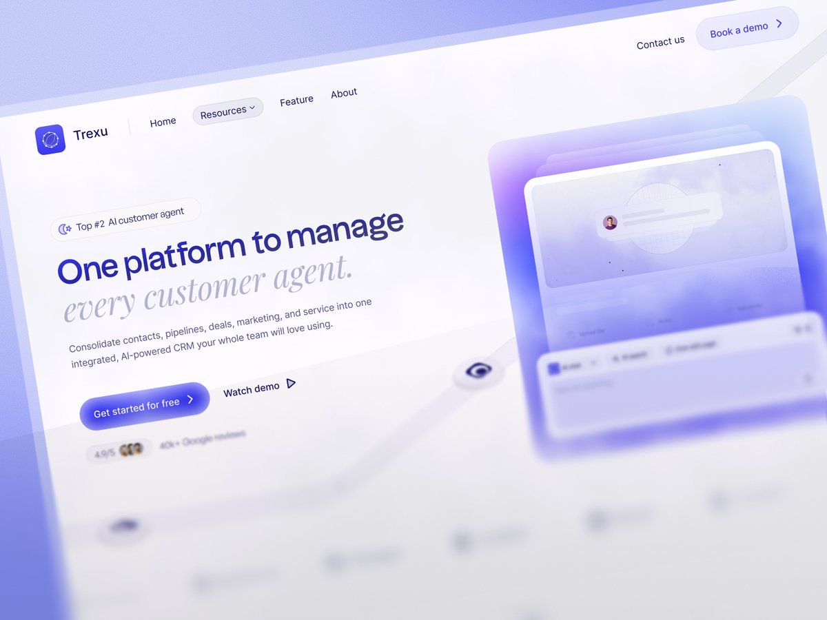 trexalab_agency's tweet photo. Trexu Unified business platform designed to simplify workflows, reduce tool fragmentation and improve team productivity.

#SaaSWebsite #UIDesign #WorkflowSaaS #ProductDesign #UXDesign https://t.co/Llw0zYEEsX