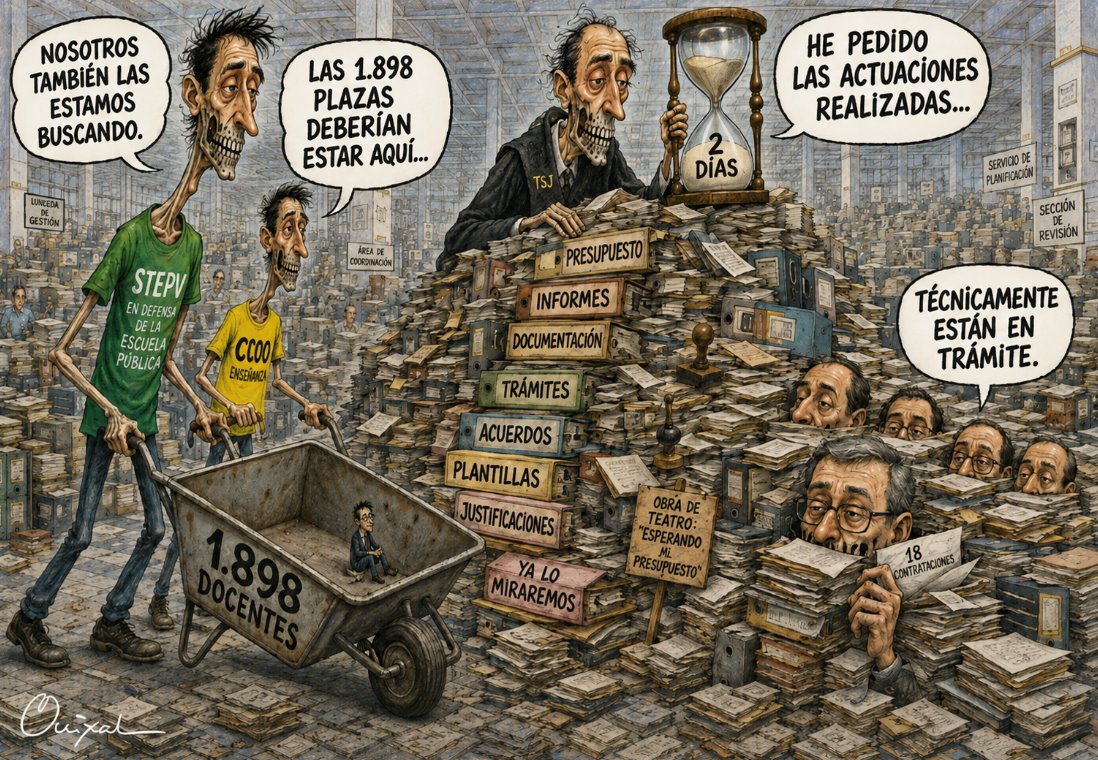 SerioExceptico's tweet photo. 1.898 docentes menos. Miles de folios más. Cuando la burocracia avanza más rápido que las soluciones, quien paga el precio es la escuela pública. #EducaciónPública #Docentes #Interinos #EscuelaPública #STEPV #CCOO #Educación https://t.co/A1KolwMOs7