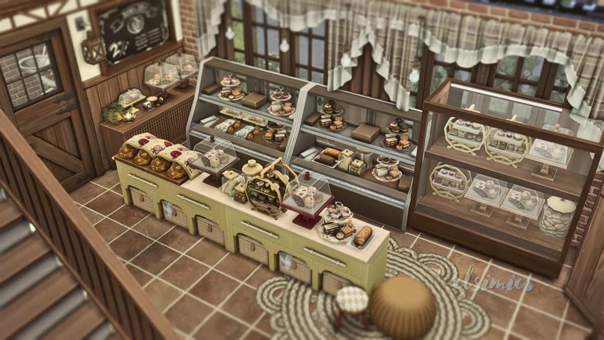 elsimies's tweet photo. This build tells the story of a woman who owns and runs a small bakery in the heart of a quiet town. Living alone and peaceful lifestyle.
Full video coming soon.   
#TheSims4 #NoCCBuild #sneakpeak #elsimies https://t.co/LKgqjSCEXs