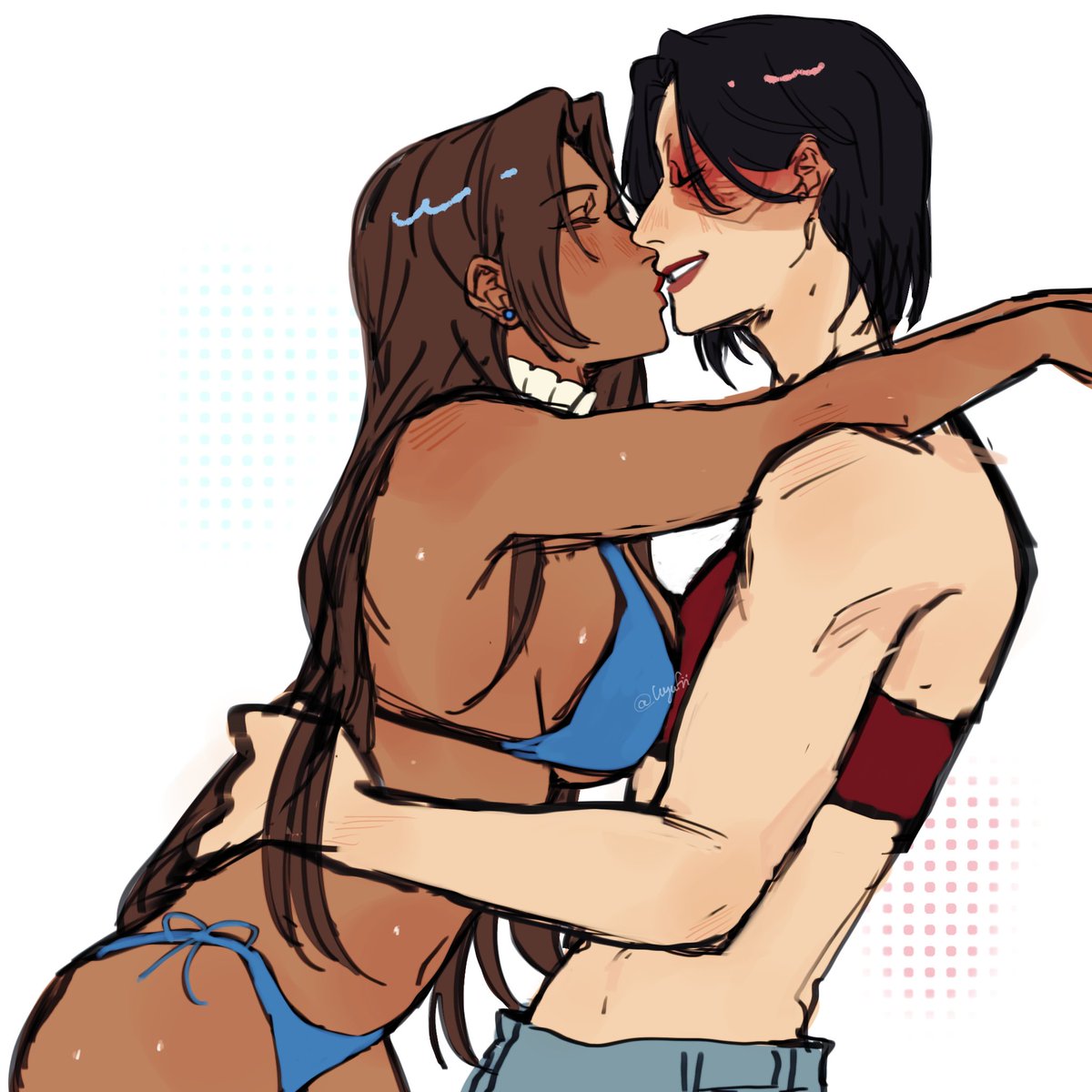 uyufii's tweet photo. Fem #Zukka beach date speedpaint while I'm on vacation. https://t.co/rvS82XKS4Q
