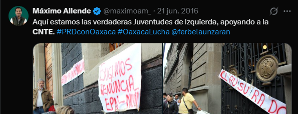 Esanjuro's tweet photo. @maximoam_ Oye wey ¿Eres el mismo? Pinche oportunista, en 2016 ahí estabas de arrastrado con la CNTE

https://t.co/uyLUcGQVUs https://t.co/BBS8uFaWBv