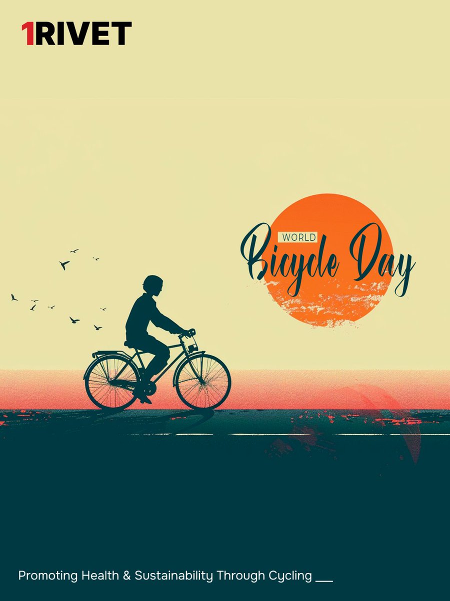 1RivetIndia's tweet photo. 1Rivet wholeheartedly supports the use of sustainable transportation to help preserve and protect the environment, and, in turn, our planet, on the occasion of World Bicycle Day.

#1Rivet #1RivetCulture #1RivetFamily #WorldBicycleDay2026 https://t.co/pUoDAAJOIX