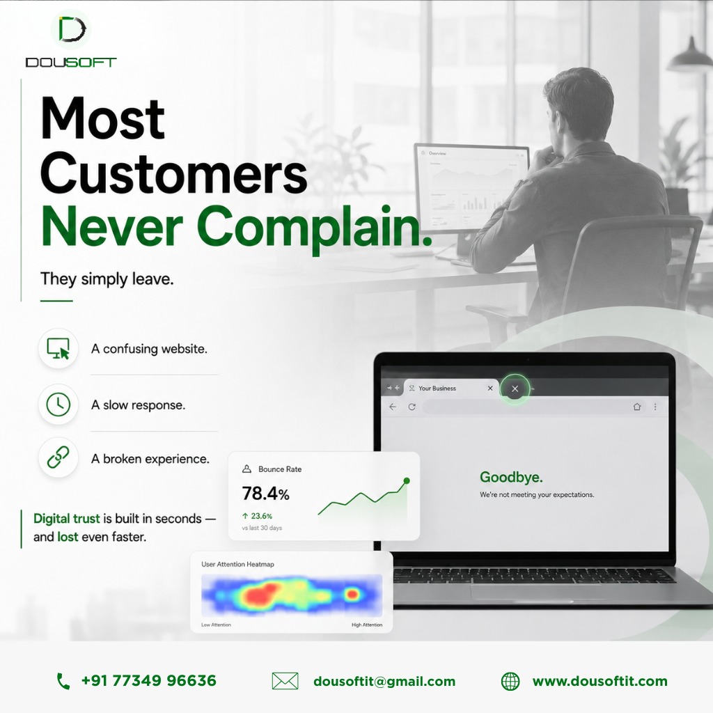 Dousoftit's tweet photo. Most businesses don't slow down because of lack of effort.

They slow down because every task requires another decision.

Clear systems create:
✅ Faster teams
✅ Less management stress
✅ Better customer experiences
Confusion drains momentum. Clarity scales companies.
#DousoftIT https://t.co/w3waxOnjyA