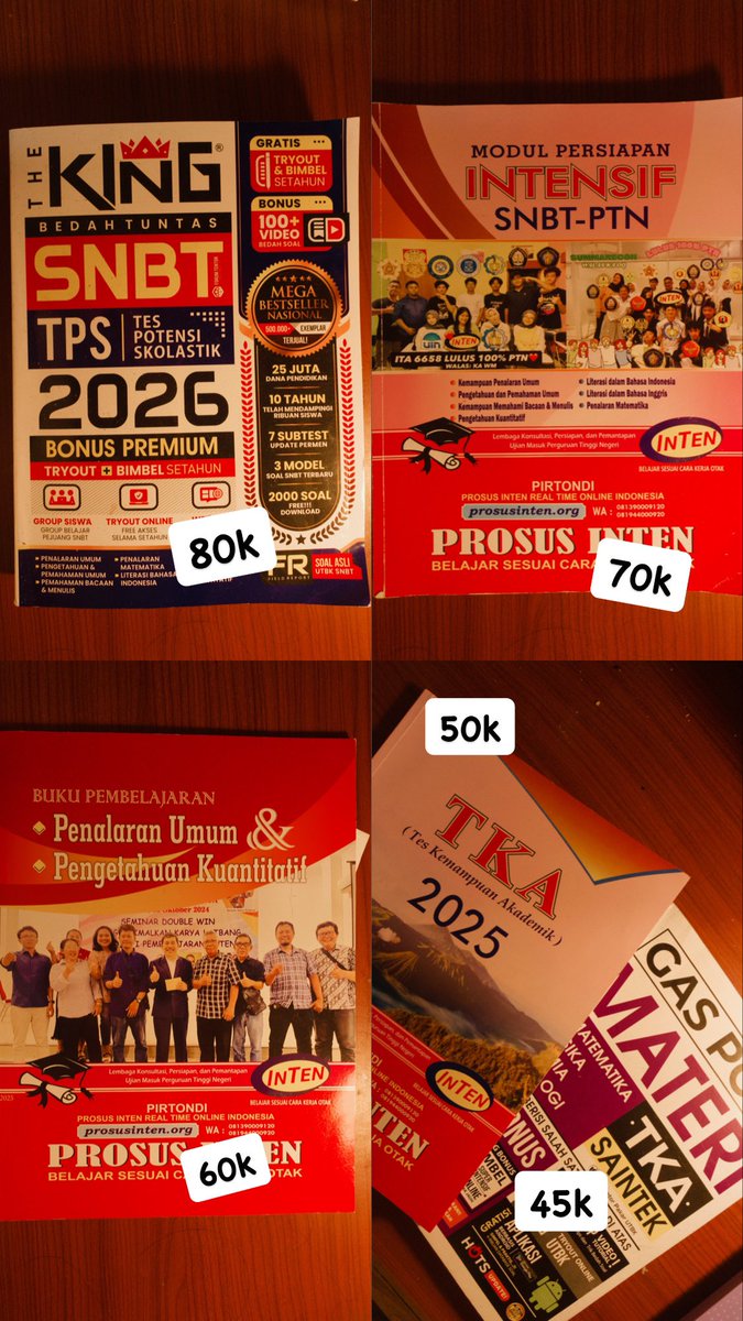 deudaimouir's tweet photo. WTS BUKU INTEN TKA SNBT 💥💥
preloved buku mapel inten kelas 11 dan 12, buku xpress, detik detik, intensif inten
📍semarang
*all in good condition, banyak yang isinya masi kosong, dan minim coretan.
bisa 🍊, avail nego jugaa yuk
interested = dm ‼️
#zonauangㅤ #studytwt #wts https://t.co/ODlu7oKyT1
