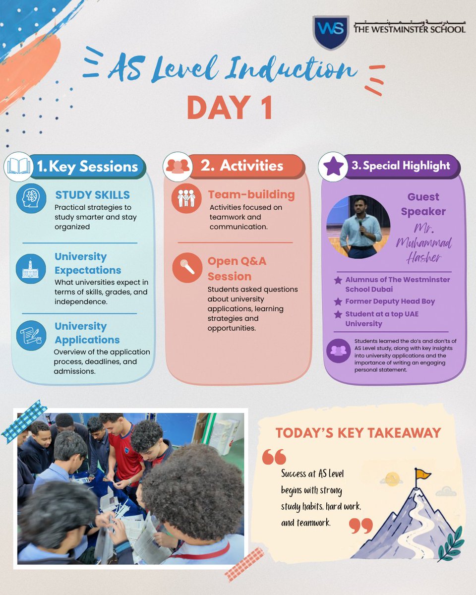 official_TWS's tweet photo. Day 1 of AS Level Induction set the tone for success with skills, teamwork, and inspiring insights from the Alumnus.
#tws #GEMSEducation
#ASLevel #InductionDay #StudentSuccess #FutureReady #StudySkills #Teamwork #SchoolLife #LearningJourney https://t.co/fjglpD7CLi