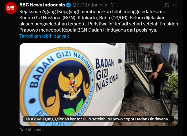 ferrykoto's tweet photo. Kasep sebenarnya, laporan sudah sejak awal, program ini banyak celah korupsi diimplementasinya, sampai saya dan tim buat kajian salah satunya potensi2 kebocoran di mana saja.

Tapi ndak direspon. Triliunan uang rakyat amblas ndak jelas. Korban pun berjatuhan.

Ini baru MBG, yang Kopdes MP ndak kalah gilanya.

Heran, pak Prabowo terkenal dgn sebutan Capres yang ingin menutup kebocoran APBN, tapi malah pemerintahannya banyak bocornya.

Periksa saja semua program beliau, bocor bocor bocor semua implementasinya.

Gagasan bagus, implementasi buruk, plus orang2 yang ditunjuk bahlul, ya amsiong lah.