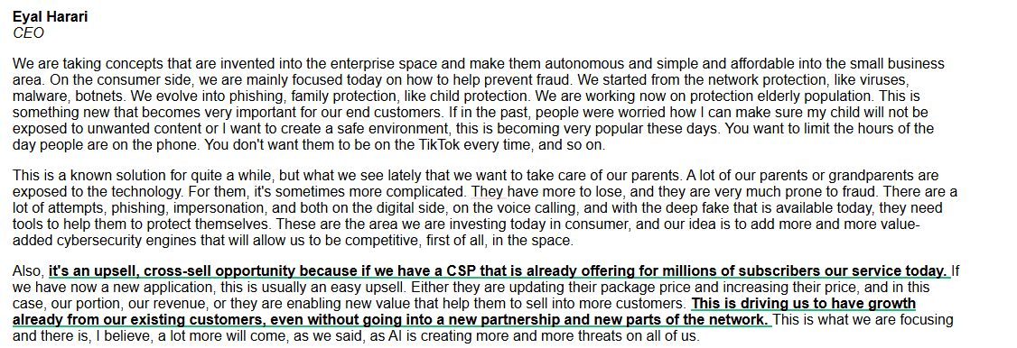 MinotaurStocks's tweet photo. The $PANW earnings call yesterday -- during which @nikesharora  took a justified victory lap for strong results after BTD'ing $10m of Paly stock on the Mythos selloff -- was a strong rejoinder to cybersecurity bears. 

As $PANW brings real-time, in-line security to the enterprise to meet the agentic threat paradigm (both internal attack surface and external actors leveraging agentic tools), so $ALLT brings these capabilities to its telco partners to protect their consumer and SMB customers on a white label basis. To quote Allot CEO Eyal Harari, "We are taking concepts that are invented into the enterprise space and making them autonomous and simple and affordable into the small business area."

Both $PANW and $ALLT grew next-gen security ARR at 60% last quarter -- the difference is $ALLT did it organically vs. $PANW inorganic (organic ARR growth was in the 20s). Of course, $PANW is a 100x larger company so we're not throwing shade, just noting how impressive Allot's growth rate in SECaaS is as it benefits from the same drivers as Palo Alto but in the SMB and consumer end market where the adoption of network native, zero touch solutions is more nascent.
 
We think $PANW is a good investment from here, but $ALLT should be a great investment. For $ALLT's 60% ARR growth, at $8.18 you're paying approximately 2x consensus sales estimates for 2027 vs 18x for $PANW. 

What about profitability / cash flow / deferred? $ALLT just put up a $.21 FCF quarter (~13% uFCF yield run rate) with current deferred revenue up 90% YoY and CRPO was up 67% YoY at YE2025 (they disclose annually rather than quarterly), nearly 2x'ing $PANW 38% growth (which again, isn't all organic). In fairness, RPO and deferred are metrics tied to $ALLT's "legacy" Deep Network Intelligence business, but in this environment that product line is thriving too as Allot feasts on a weak competitor and leverages its strong cybersecurity products to help win network intelligence deals (and vice versa).

We see scope for material multiple expansion as the Street gains appreciation for what Allot is building, and also anticipate positive revisions to estimates. With $HACK hitting all time highs and $ALLT still sitting at $8 after a year of impressive progress, the stock has never been more of a screaming buy in our opinion.