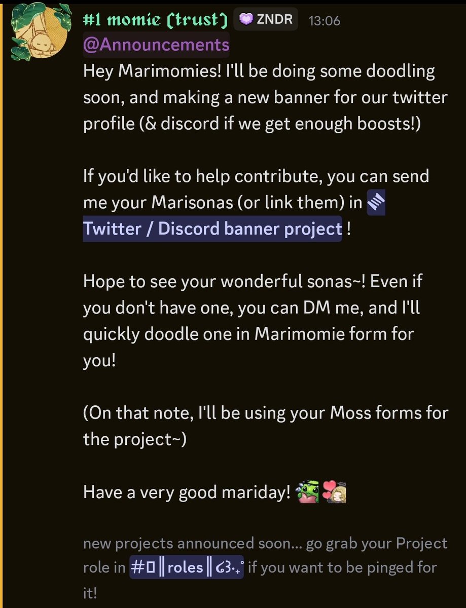 Ashkarielcord's tweet photo. Hey Marimomies! 

Karie (@Ashkarielclips) will be doodling and creating a new banner for the #Ashcord Social Media pages, and she needs YOUR help 🫵🩶

Please allow us to borrow your #marisonas so she can put it together!

More details in the Discord linked on our the page 🔗 https://t.co/EDjiK7WXRk