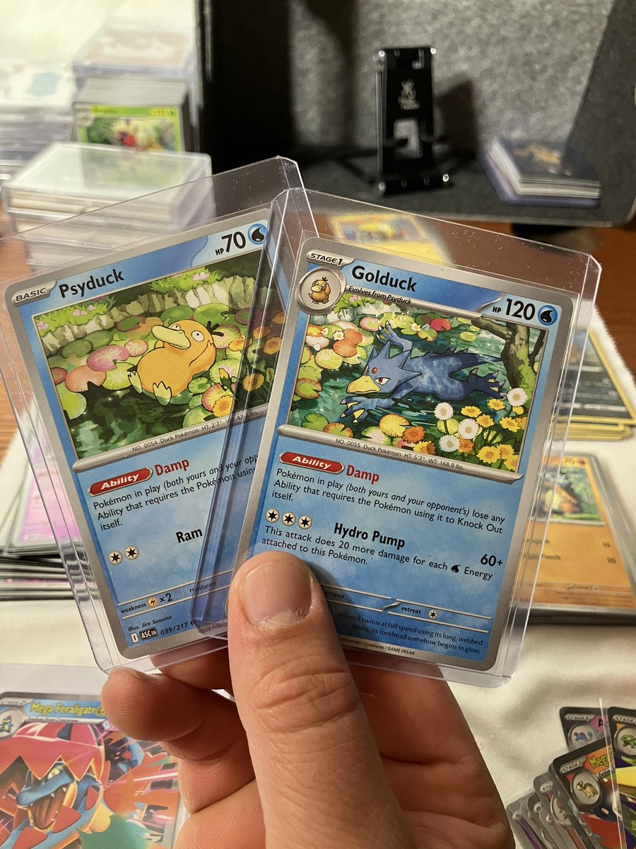 FreeCandy's tweet photo. Two best base set cards in all of ascended heroes (I topload all my Psyduck cards. Dont @ me): https://t.co/9QcsQWEUNK