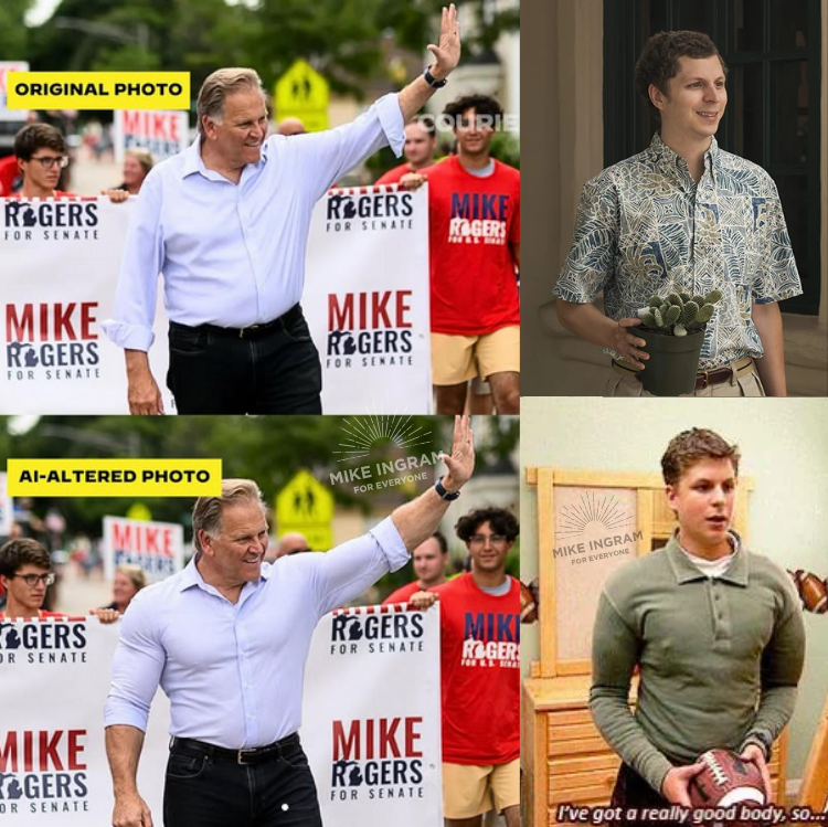 electmikeingram's tweet photo. Watching this hilarious @MikeRogersForMI Ai nonsense with this feeling that I'd seen this before...

Is Michael Cera on here? 😂
#arresteddevelopment https://t.co/w8ciWeSt8G