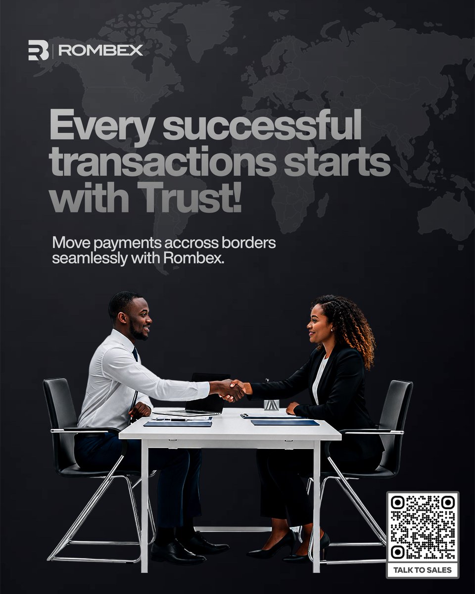RombexApp's tweet photo. Trust closes deals. Rombex closes the payments.
Move money globally — seamlessly, securely, every time. 🔵

👉 https://t.co/pOJ1qMiBNO

#Rombex #GlobalPayments #CrossBorderPayments #FintechAfrica #RombexBusiness https://t.co/S9dd7o7DcF