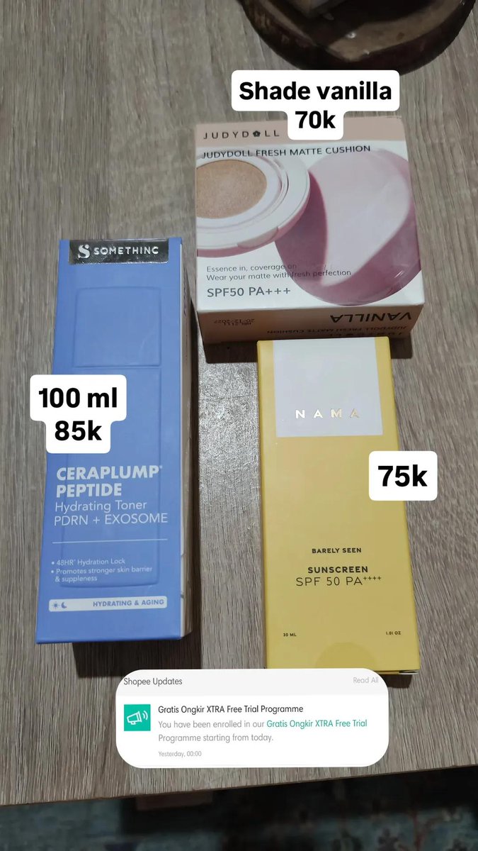 PossoFaree's tweet photo. #wts
Somethinc ceraplump toner
Judydoll Cushion
Nama sunscreen
BLP mascara
Judydoll matte lip ink https://t.co/OIo9yWqFrL