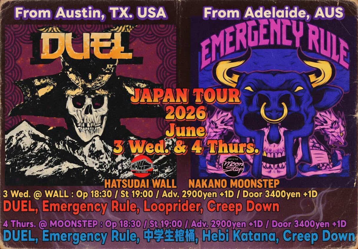 EmergencyRule's tweet photo. Tonight!
@livepubMOONSTEP 
@HebiKatana https://t.co/WPD0vdZ4PM