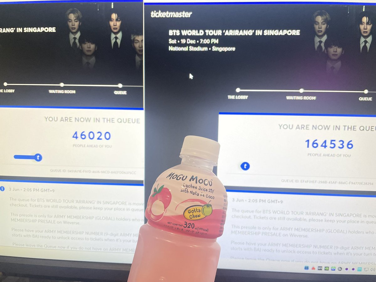7bts_army_unit's tweet photo. 싱가포르 콘 티켓��� 역대급이네. 1시간20분 동안 9천 감소하면 나 오늘 집에 못가는거야?
#BTS_ARİRANG https://t.co/qqHIKasTuW