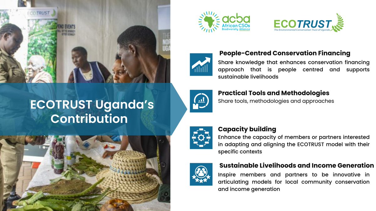 CsosAfrican's tweet photo. We are proud to launch this journey with ECOTRUST Uganda, an ACBA founding member and leader in conservation finance. Through a 3-part webinar series, ECOTRUST will share lessons from 27 years of experience and its innovative “Landscape Restoration as a Business” model. https://t.co/980FchxWiP