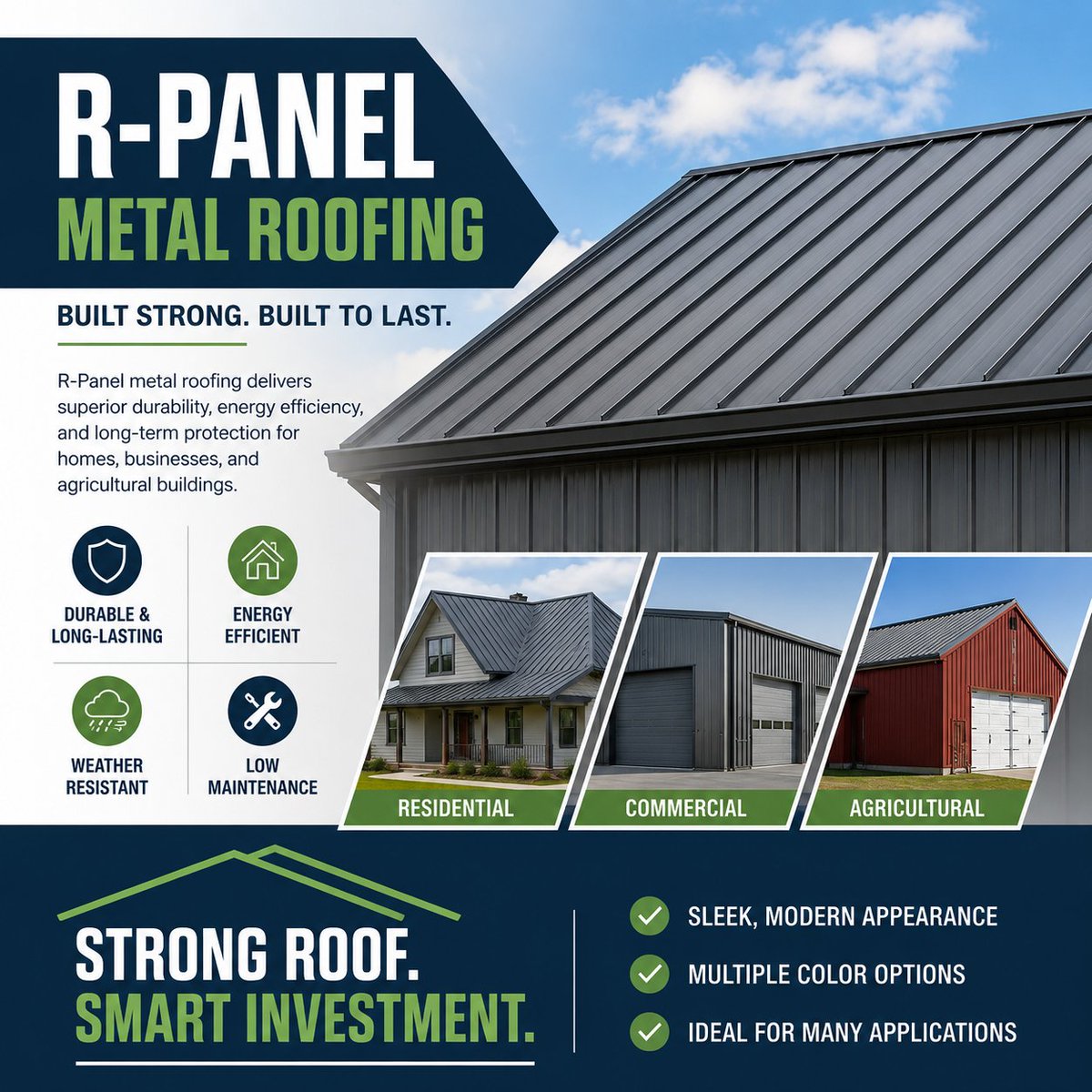 roofingusa67's tweet photo. Strong. Durable. Built to handle tough weather. R-Panel metal roofing offers long-lasting protection, energy efficiency, and low maintenance for homes and commercial buildings.

Learn more: https://t.co/rjIutIq6xG

#MetalRoofing #RPanelRoofing #RoofReplacement #HomeImprovement https://t.co/8PeZ9alRIv