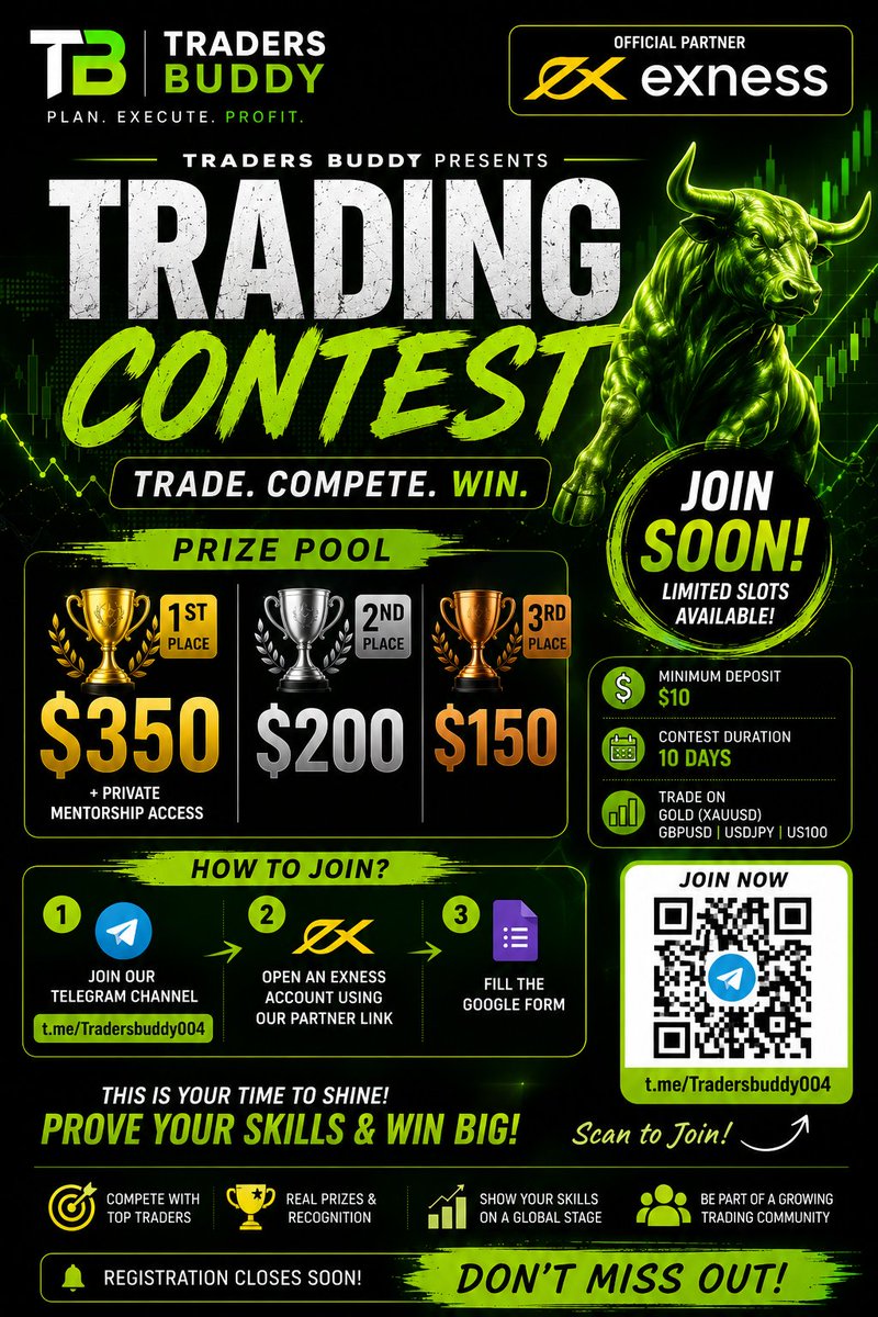 propfirmnova's tweet photo. π₯ TRADE. COMPETE. WIN.
Comment "JOIN" and we'll guide you through the registration process.
#TradingContest #ExnessPartner #ForexTrading #GoldTrading #XAUUSD #GBPUSD #USDJPY #US100 #SmartMoneyConcepts #SMC #DayTrading #TradingCommunity #ForexTrader #TradersBuddy https://t.co/mCbfzbyMgE